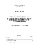 Sự chuyển biến trong đời sống của người nông dân huyện diễn châu (nghệ an) thời kỳ đổi mới (từ năm 1986 đến năm 2009) 