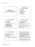 Tài liệu Tiền mặt và đầu tư ngắn hạn doc