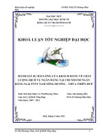 Đánh giá sự hài lòng của khách hàng về chất lượng dịch vụ ngân hàng tại chi nhánh ngân hàng no & PTNT nam sông hương – thừa thiên huế 