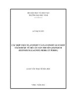 Các hợp chất flavonoit và flavonoit glycozit tách được từ rễ cây sắn thuyền (syzygium resinosum (gagvep) MERR ET perry) luận văn thạc sỹ hóa học 