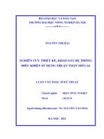 Luận văn nghiên cứu thiết kế, khảo sát hệ thống điều khiển sử dụng thuật toán mờ lai 