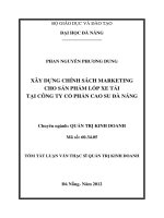 Xây dựng chính sách marketing cho sản phẩm lốp xe tải tại công ty cổ phần cao su đà nẵng 