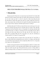 PHÂN TÍCH TÌNH HÌNH NGOẠI THƯƠNG của CANADA 