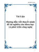 Tài liệu Hướng dẫn viết thuyết minh đề tài nghiên cứu khoa học và phát triển công nghệ ppt