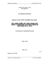 Xây dựng chiến lược cạnh tranh cho công ty mobifone chi nhánh nghệ an giai đoạn 2010   2015 