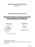 Nghiên cứu cơ sở khoa học cho các giải pháp tổng thể dự báo phòng tránh lũ lụt ở miền trung 