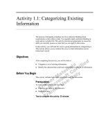 Tài liệu Activity 1.1: Categorizing Existing Information ppt