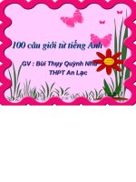 100 câu tiếng anh liên quan đến các giới từ 