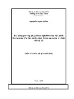 Bồi dưỡng phương pháp thực nghiệm cho học sinh thông qua dạy học phần dao động và sóng cơ học vật lí 12 