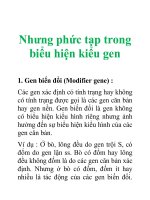 Tài liệu Nhưng phức tạp trong biểu hiện kiểu gen ppt
