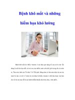 Tài liệu Bệnh khô mắt và những hiểm họa khó lường doc