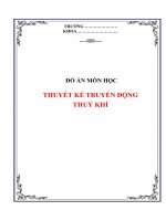 Tài liệu Đồ án môn học: Truyền động thủy lực động lực pdf