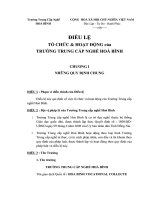 Tài liệu Điều lệ tổ chức và hoạt động của trường trung cấp nghề Hoà Bình pdf
