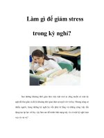 Tài liệu Làm gì để giảm stress trong kỳ nghỉ? doc