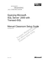 Tài liệu Querying Microsoft® SQL Server 2000 with Transact-SQL Manual Classroom Setup Guide doc