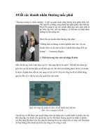 Tài liệu 10 lỗi các doanh nhân thường mắc phải pptx