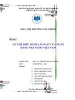 Cơ chế điều hành lãi suất của ngân hàng nhà nước 