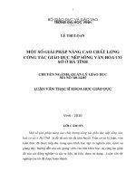 Một số giải pháp nâng cao chất lượng công tác giáo dục nếp sống văn hoá cơ sở ở hà tĩnh 