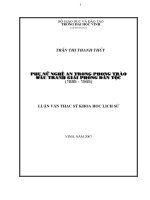 Phụ nữ nghệ an trong phong trào đấu tranh giải phóng dân tộc (1885 1945) 