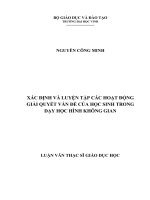 Xác định và luyện tập các hoạt động giải quyết vấn đề của học sinh trong dạy học hình không gian 