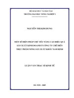 Một số biện pháp chủ yếu nâng cao hiệu quả sản xuất kinh doanh ở công ty chế biến thực phẩm nông sản xuất khẩu nam định 