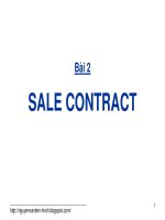 Bài giảng thanh toán quốc tế Bài 2   CONTRACT 