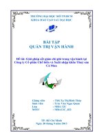 Giải pháp cắt giảm chi phí trong vận hành tại công ty cổ phần chế biến và xuất nhập khẩu thuỷ sản cà mau 