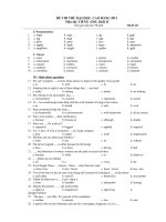 Bài giảng de thi DH mau co key