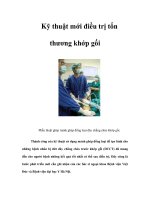 Tài liệu Kỹ thuật mới điều trị tổn thương khớp gối ppt