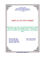 Đánh giá các yếu tố ảnh hưởng đến ý định sử dụng thẻ visa debit 1 sky của KHCN tại vietinbank – CN huế 