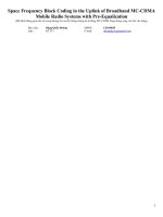 Mã khối không gian tần số trong đường lên của hệ thống thông tin di động MC CDMA băng thông rộng với tiền cân bằng 