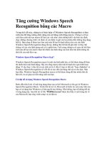 Tài liệu Tăng cường Windows Speech Recognition bằng các Macro doc
