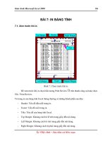 Tài liệu Giáo trình Excel - Bài 7: IN BẢNG TÍNH ppt