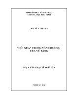 Cõi xưa trong văn chương của vũ bằng 