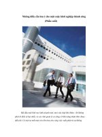 Tài liệu Những điều cần lưu ý cho một cuộc khởi nghiệp thành công (Phần cuối) pdf