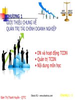 GIỚI THIỆU CHUNG VỀ  QUẢN TRỊ TÀI CHÍNH DOANH NGHIỆP