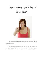 Tài liệu Bạn có thường xuyên lo lắng và dễ cáu kỉnh? pptx