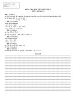 Bài giảng kiểm tra một tiết chương II số học 6