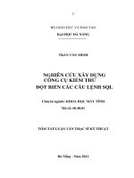 Nghiên cứu xây dựng công cụ kiểm thử đột biến các câu lệnh SQL 