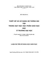 Thiết kế và sử dụng hệ thống bài tập trong dạy học học phần giáo dục học ở trường đại học 