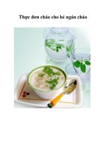 Tài liệu Thực đơn cháo cho bé ngán cháo doc