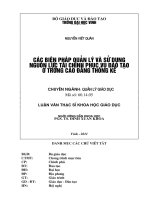 Các biện pháp quản lý và sử dụng nguồn lực tài chính phục vụ đào tạo ở trường cao đẳng thống kê luận văn thạc sĩ khoa học giáo dục 