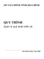 Tài liệu SỞ TÀI CHÍNH TỈNH HOÀ BÌNH - Quản lý quỹ phát triển xã docx