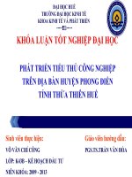 Slide PHÁT TRIỂN TIỂU THỦ CÔNG NGHIỆPTRÊN địa bàn HUYỆN PHONG điền TỈNH THỪA THIÊN HUẾ 