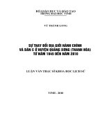 Sự thay đổi địa giới hành chính và dân cư ở huyện quảng xương (thanh hóa) từ năm 1945 đên năm 2010 