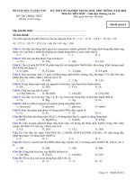 Tài liệu Đề thi chính thức kỳ thi tốt nghiệp THPT 2010 môn Hóa - Giáo dục thường xuyên (Mã đề thi 614) pdf