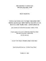 Nâng cao năng lực tự học cho sinh viên trong giảng dạy môn những nguyên lý cơ bản của chủ nghĩa mác   lênin (phần II) (qua khảo sát ở trường y khoa vinh) luận văn thạc sĩ khoa học giáo dục 