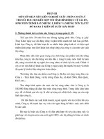 MỘT SỐ NHẬN XÉT KIẾN NGHỊ ĐỀ XUẤT: TRÊN CƠ SỞ LÝ THUYẾT ĐƯỢC HỌCKẾT HỢP VỚI TÌNH HÌNHTHỰC TẾ TẠI DN, SINH VIÊN TRÌNH BÀY NHỮNG ƯU ĐIỂM VÀ NHỮNG TỒN TẠI TỪ ĐÓ ĐƯA RA Ý KIẾN ĐỀ XUẤT GIẢI PHÁP