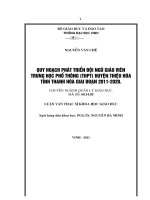 Quy hoạch phát triển đội ngũ giáo viên trung học phổ thông huyện thiệu hóa tỉnh thanh hóa giai đoạn 2011   2020 luận văn thạc sĩ khoa học giáo dục 
