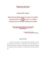 Một số giải pháp quản lý công tác bồi dưỡng chuyên môn cho giáo viên các trường trung học phổ thông huyện quảng trạch tỉnh quảng bình luận văn thạc sĩ khoa học giáo dục 